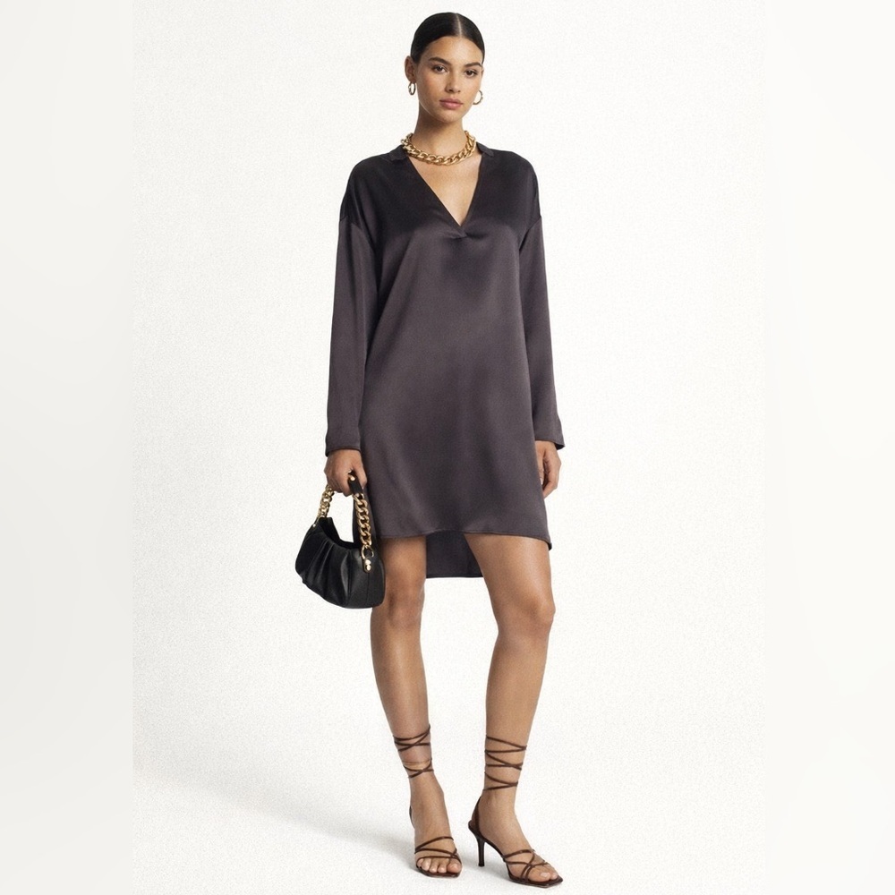 Vince black silk tunic dress. Size XS